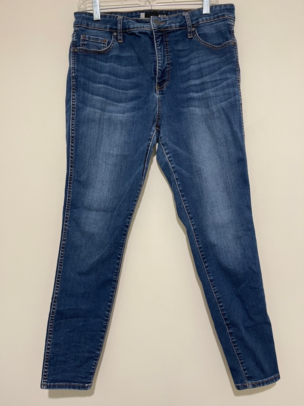 Kut from the Kloth Connie High Rise Ankle Skinny Jeans in Dark Blue, size 14